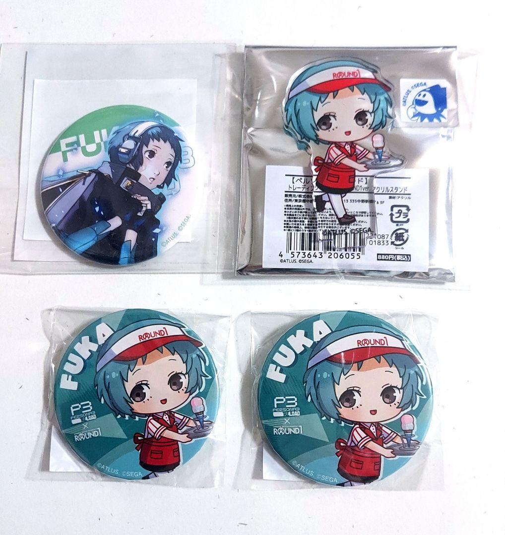 ペルソナ3 缶バッジ リロード ラウンドワン 山岸風花 アクリルスタンド