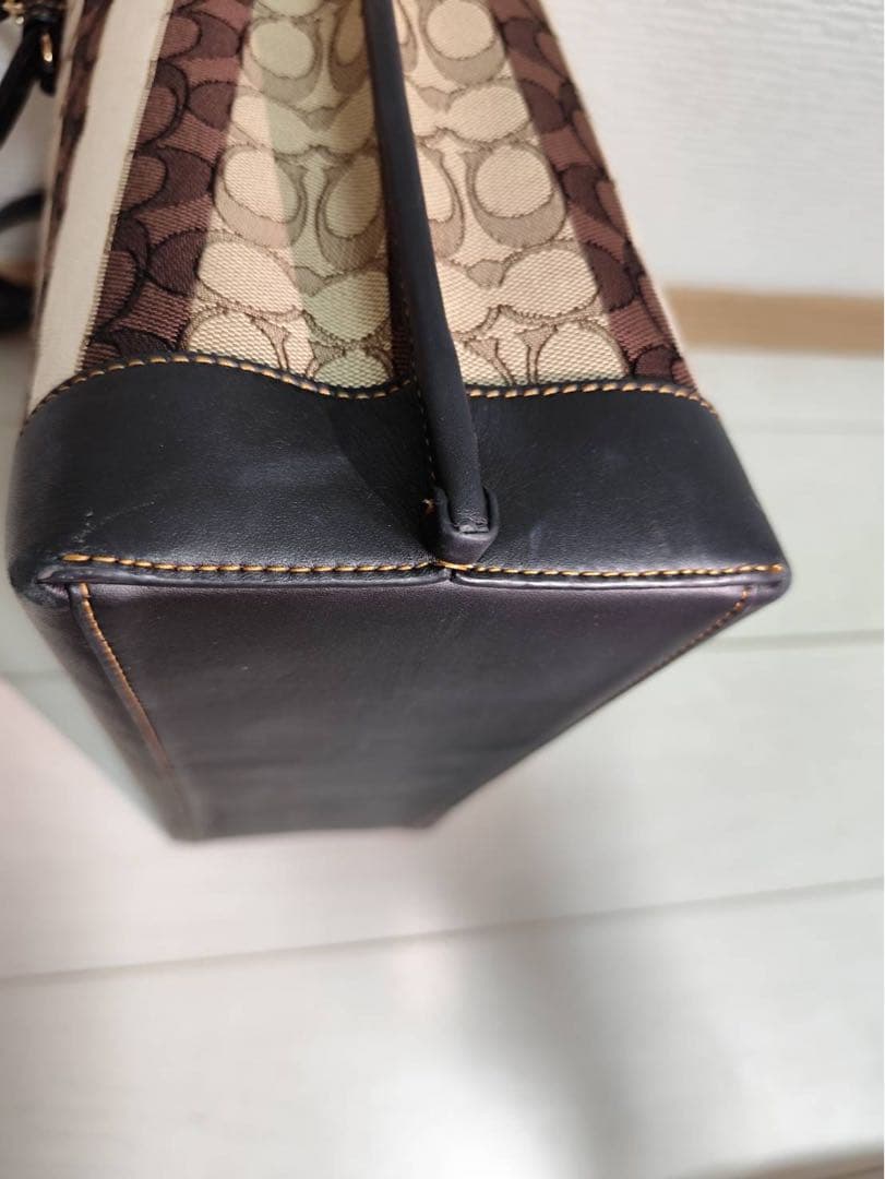 コーチ ストライプ トートバッグ