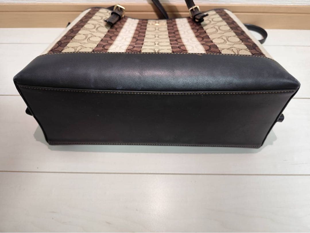 コーチ ストライプ トートバッグ