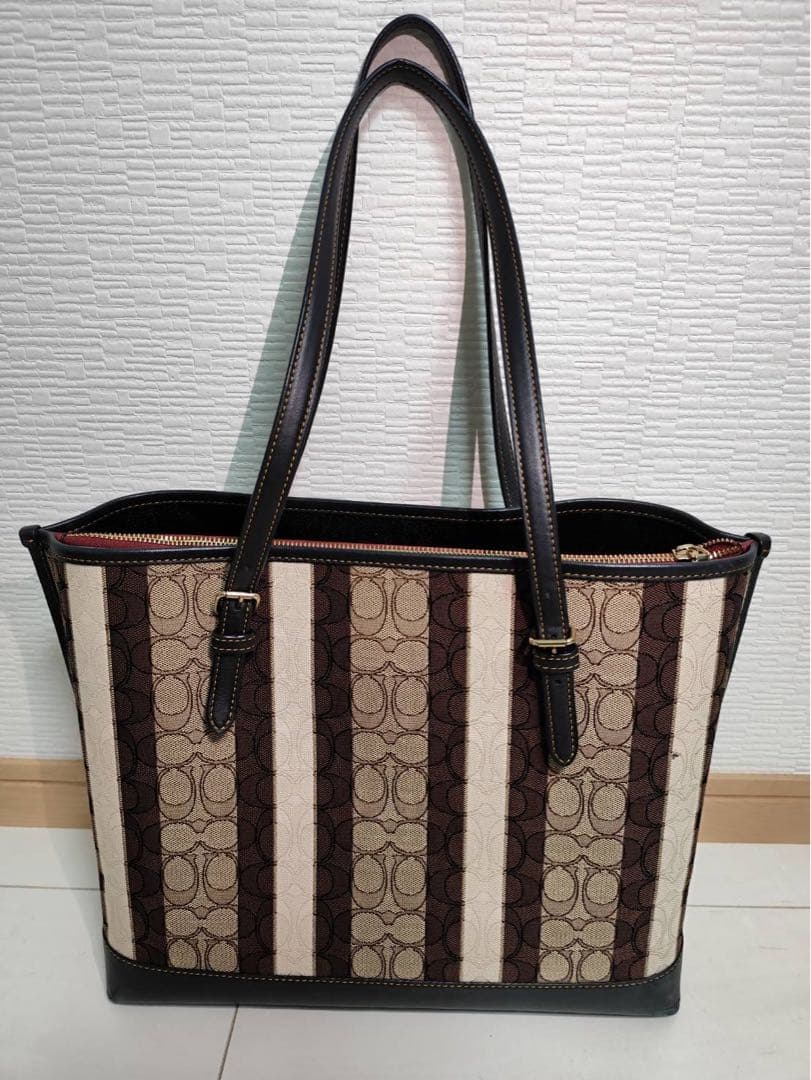 コーチ ストライプ トートバッグ