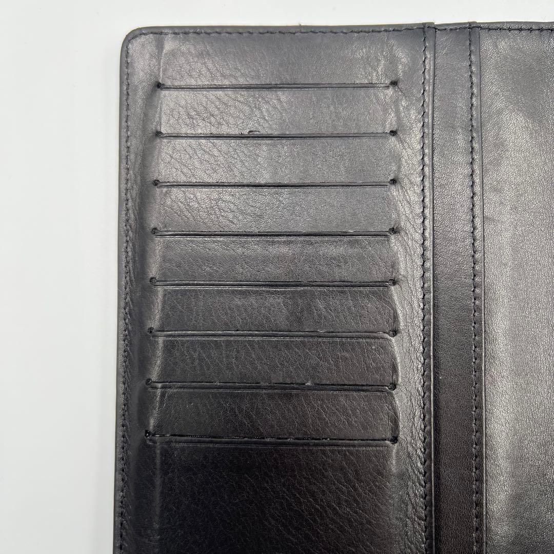 CHANEL マトラッセ ラムスキン ビッグロゴ 二つ折り長財布 黒