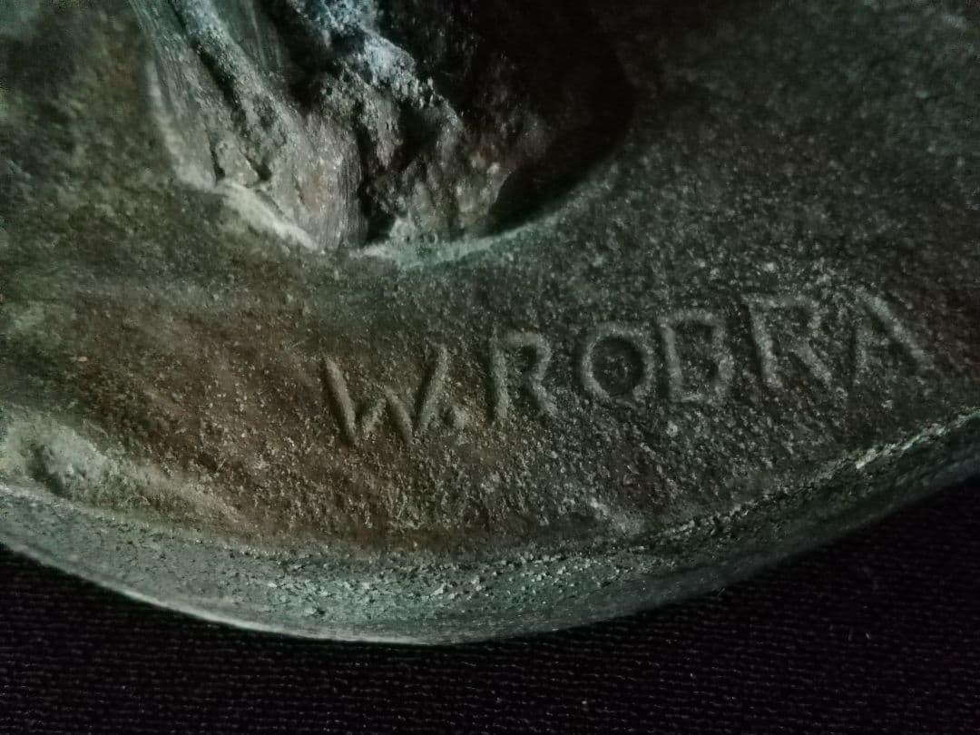 超レア逸品 枝に止まった3羽のスズメ ブロンズ W.ROBRA作 アール