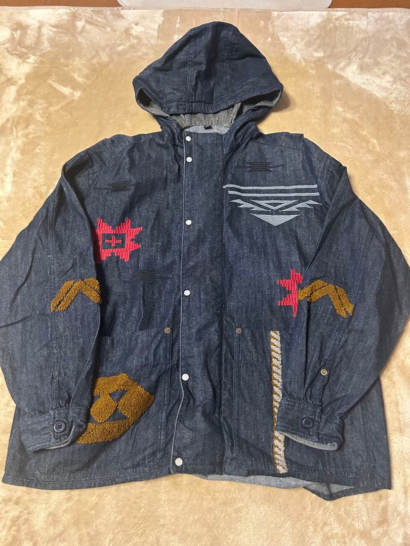 チャイハネ　刺繍入りデニムジャケット・パンツセットアップ