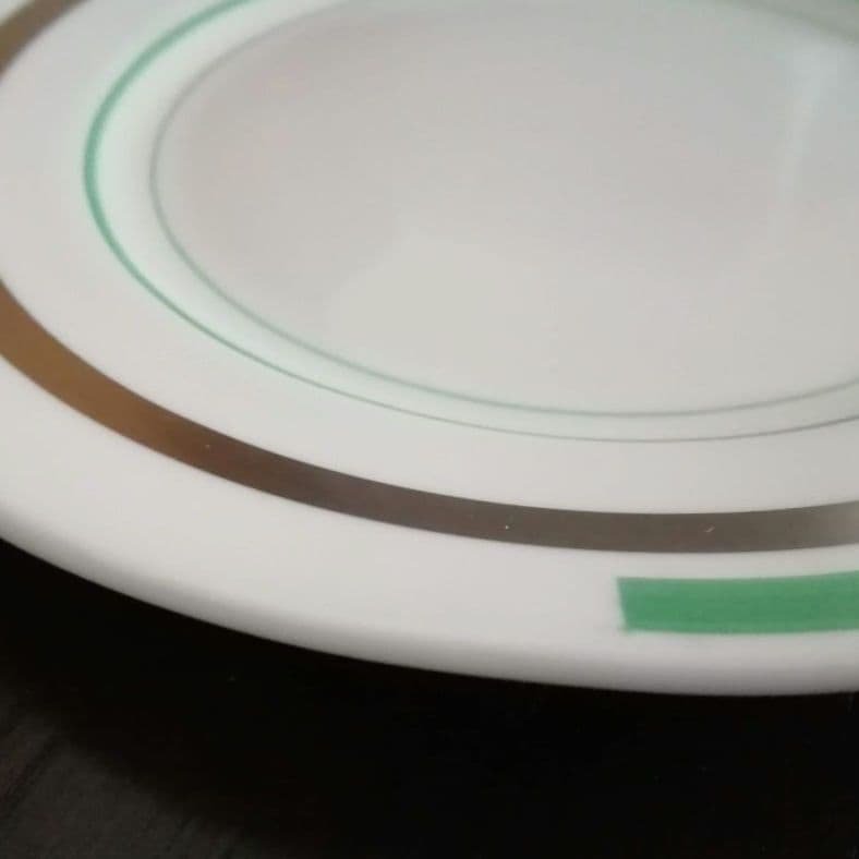 逸品 シェリー ケーキ皿 飾り皿 アールデコ 銀彩幾何学模様 1925年製