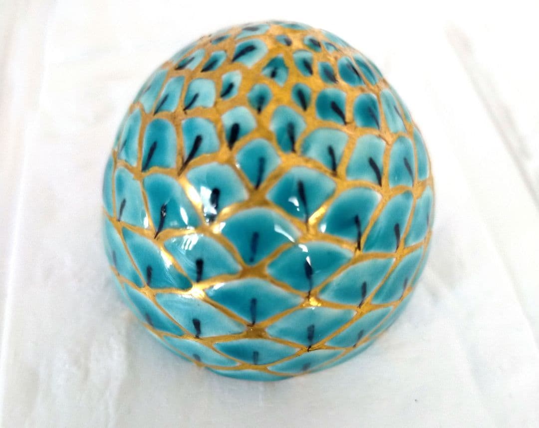 平安・手塚桐鳳作 仁清写松毬 香合 共箱 茶道具 茶道