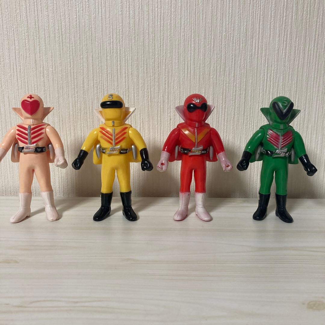 貴重秘密戦隊ゴレンジャーソフビ4体セット昭和レトロ