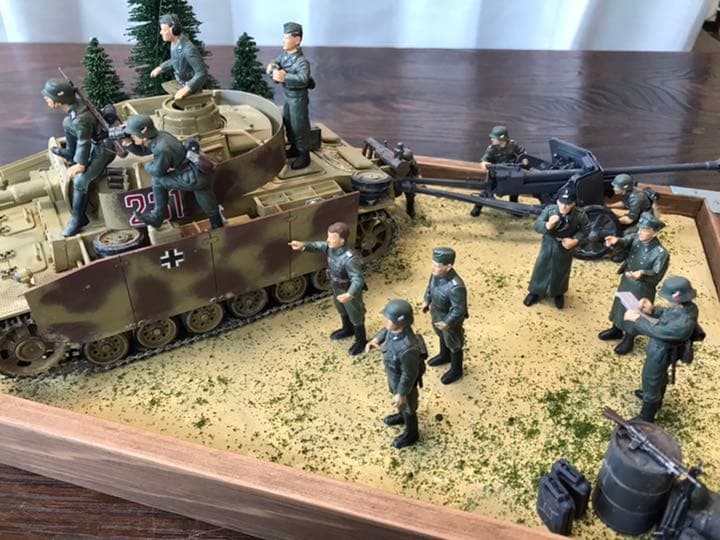 タミヤ1/35ドイツ軍戦車プラモデルジオラマ