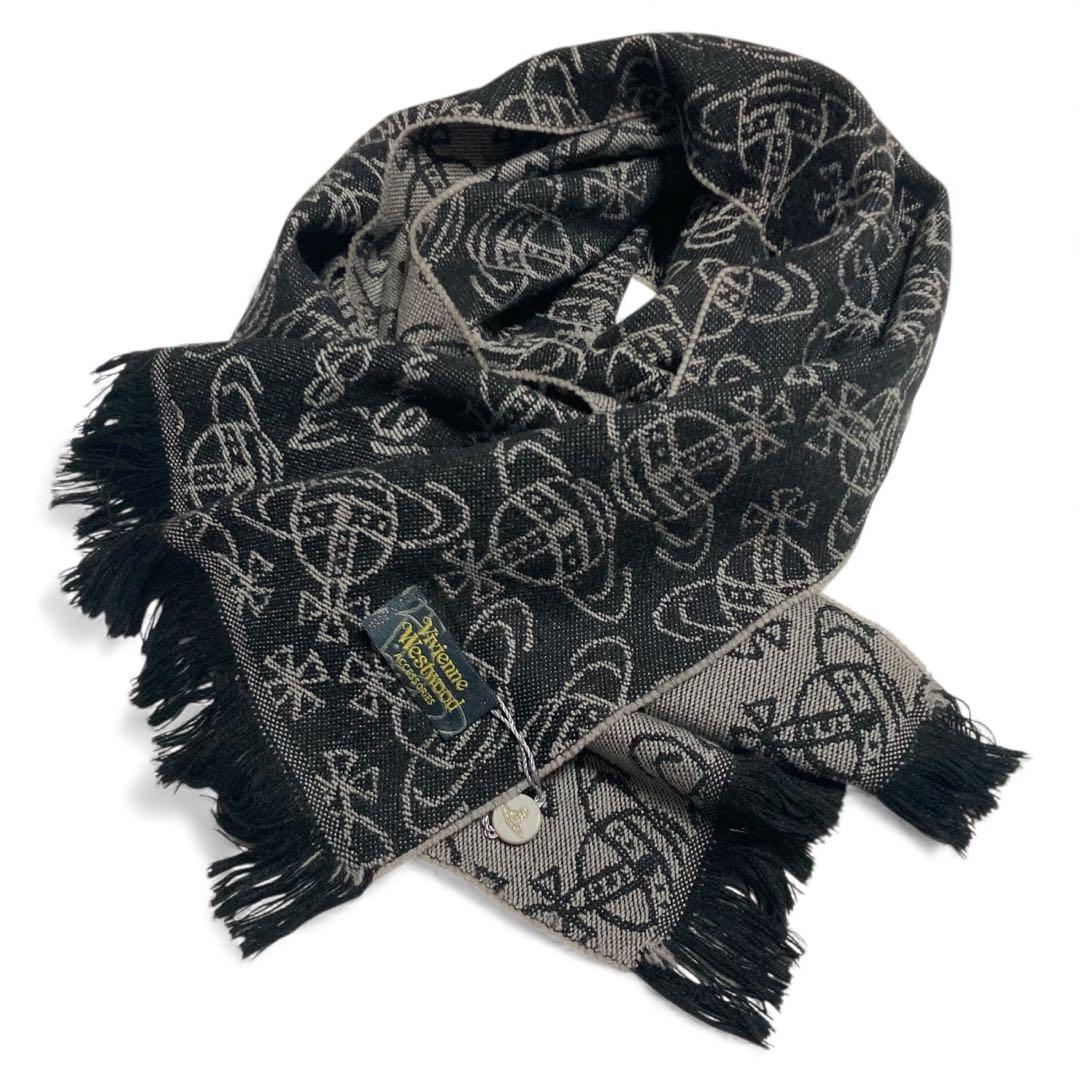 ヴィヴィアンウエストウッド☆ マフラー オーブ 総柄 リバーシブル