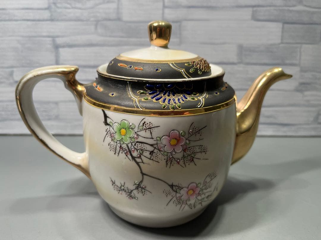 大正〜昭和初期　輸出向　九谷焼　ティーポット　シュガーポット　ミルクピッチャー
