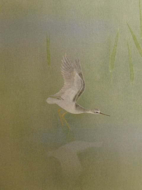 上村淳之、【鴫（春）】、希少な額装用画集より、新品額装付