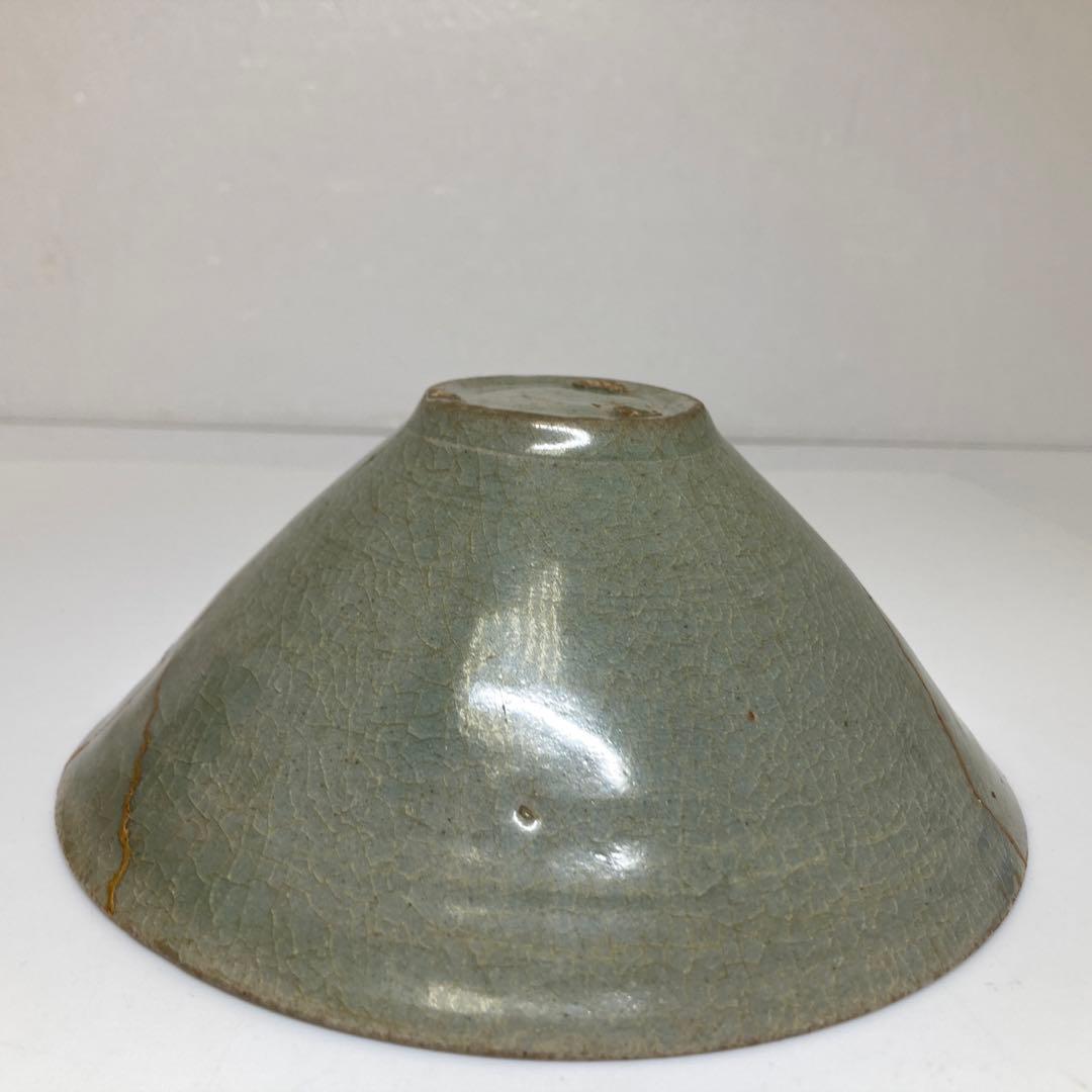 16世紀 高麗青磁陽刻文 幅約16.2㎝ タエオ 東さ7-0331①