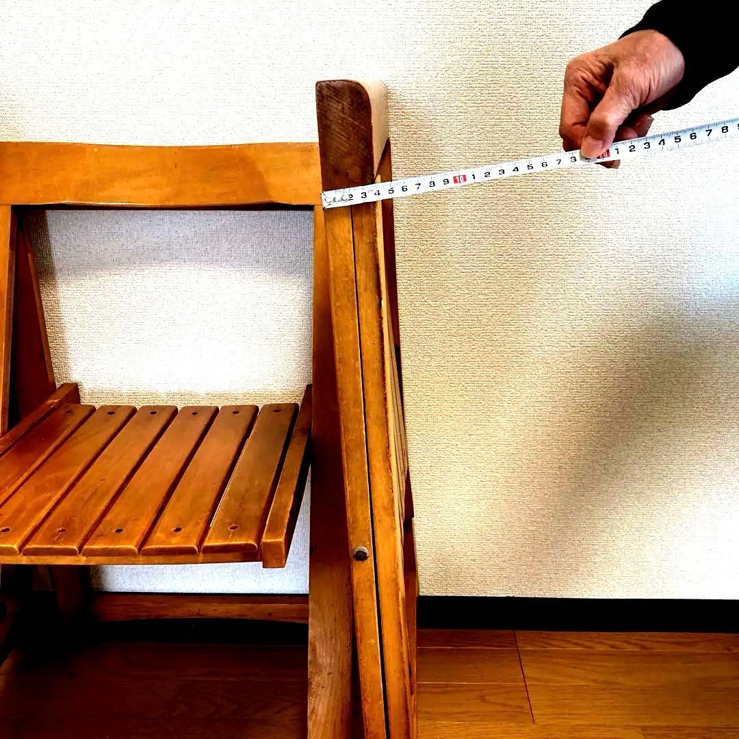 フォールディングチェア 折りたたみ椅子 木製 アンティーク4脚セット