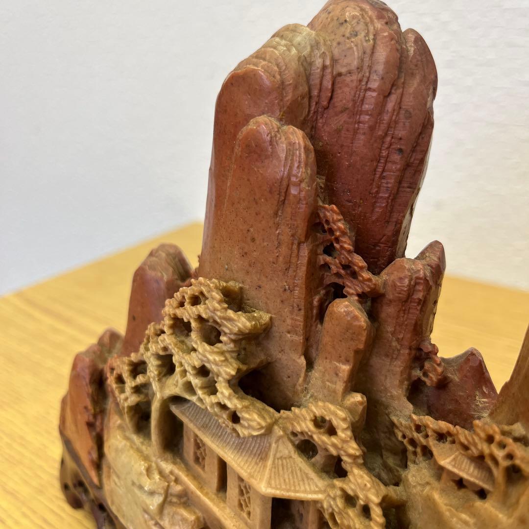 中国美術 石彫刻 山水風景 オブジェ インテリア アンティーク - メルカリ