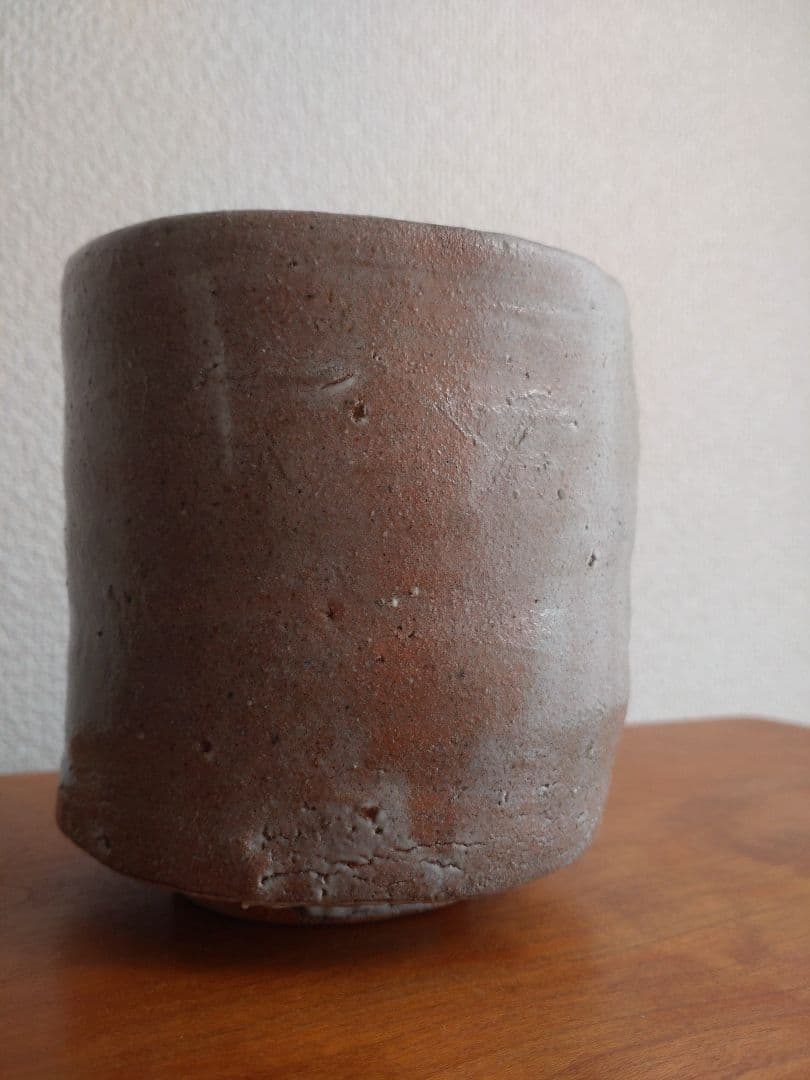 唐津の巨匠】丸田宗彦 唐津筒茶盌 窯変 梅花皮 内田皿屋