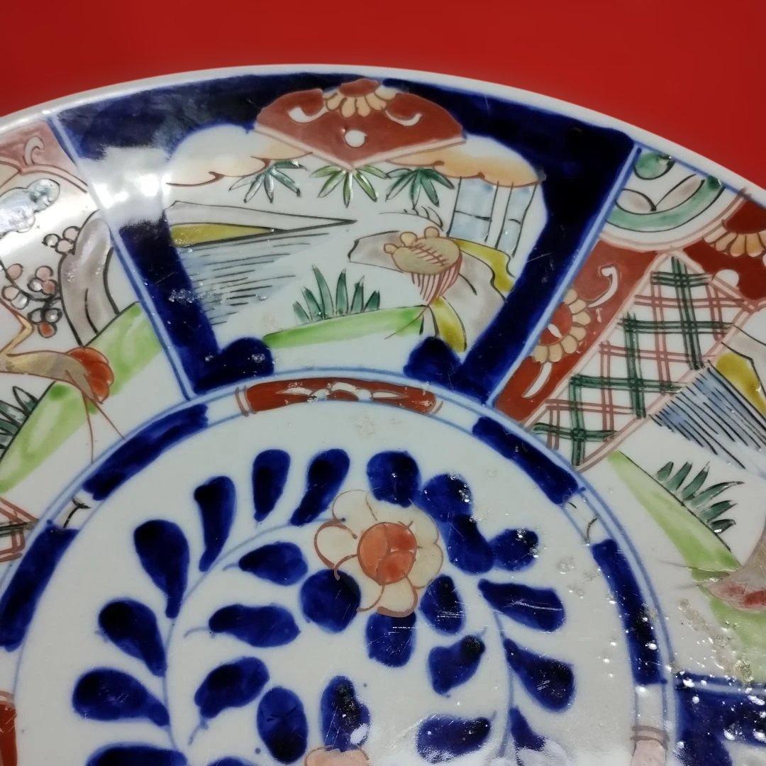 有田焼 。37ｃｍの和風模様の色絵大皿