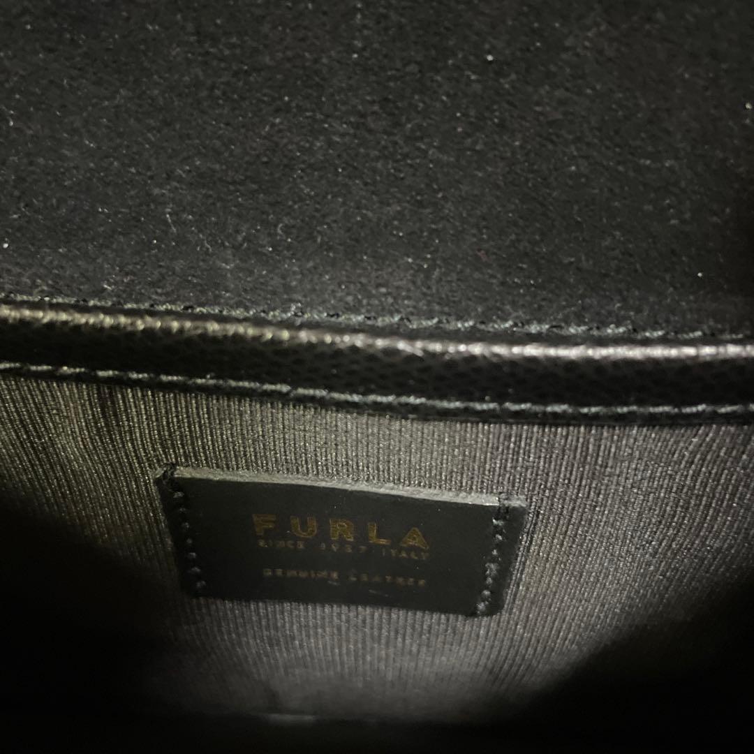 【新品未使用】FURLA フルラ　ショルダーバッグ　黒　ブラック　チェーン　本革