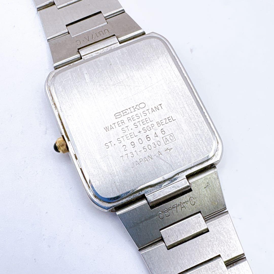 稼働品 SEIKO Dolce クォーツ 腕時計 ドレス シルバー ゴールド