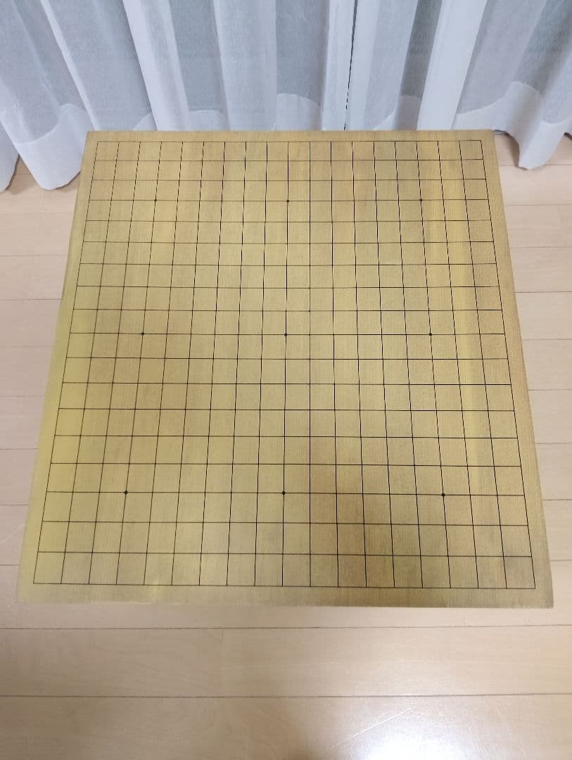 新かや　天然木　囲碁盤　脚付き　へそ付き