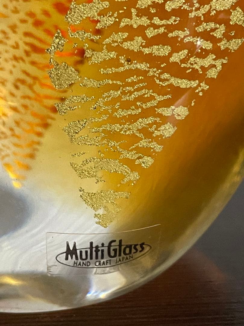 マルティグラス 鶏 雄雌 ガラス細工 硝子 日本製 インテリア 金彩