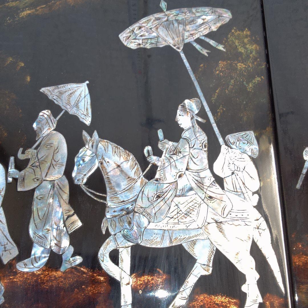 骨董4手彫り漆器 伝統的農村風景 4枚セット - メルカリ