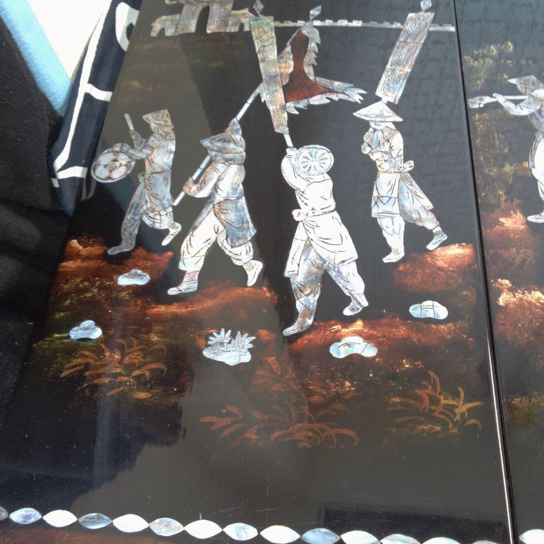 骨董4手彫り漆器 伝統的農村風景 4枚セット - メルカリ