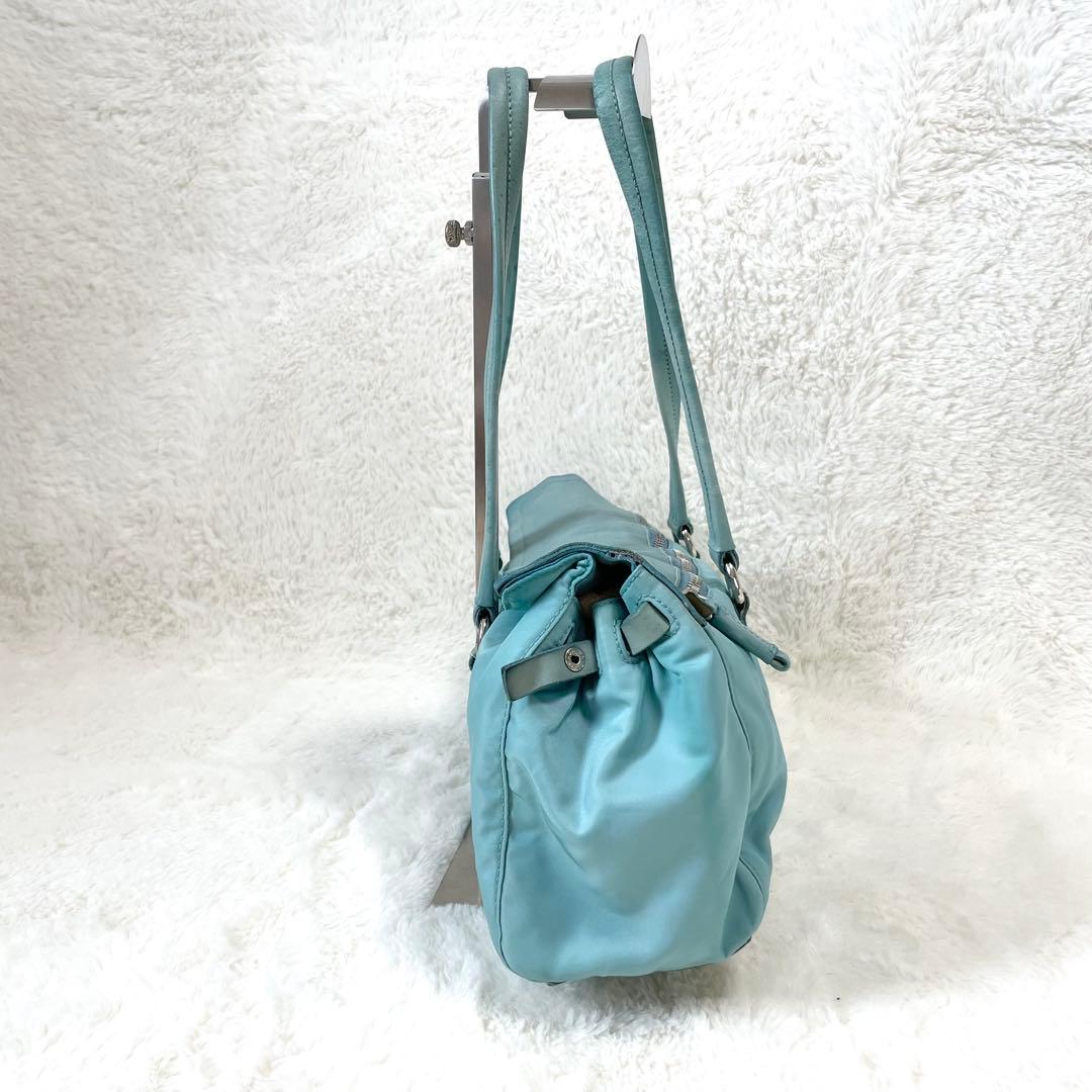 【極希少★】プラダ ハンドバッグ アニス ポコノ anice 三角ロゴ プレート