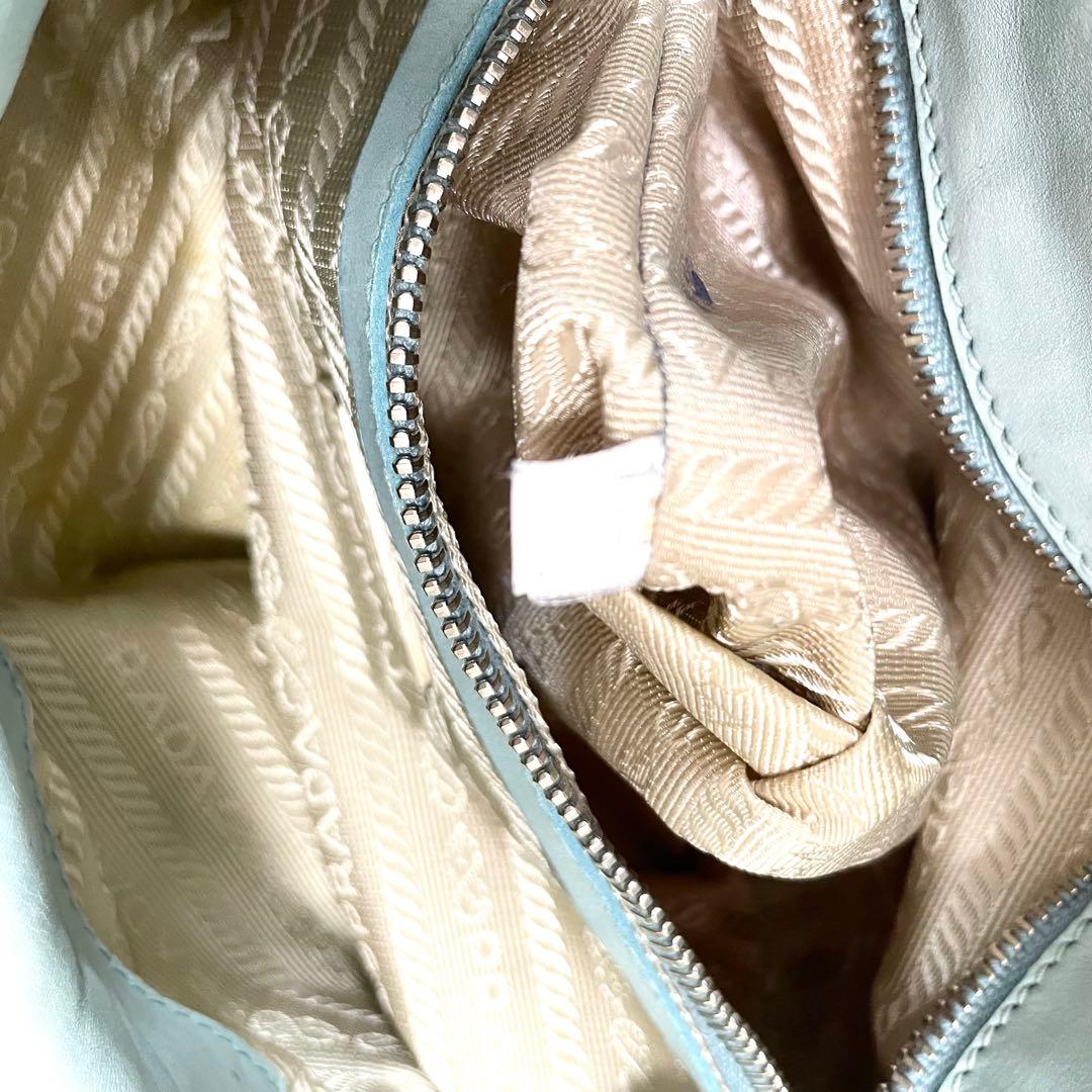 【極希少★】プラダ ハンドバッグ アニス ポコノ anice 三角ロゴ プレート