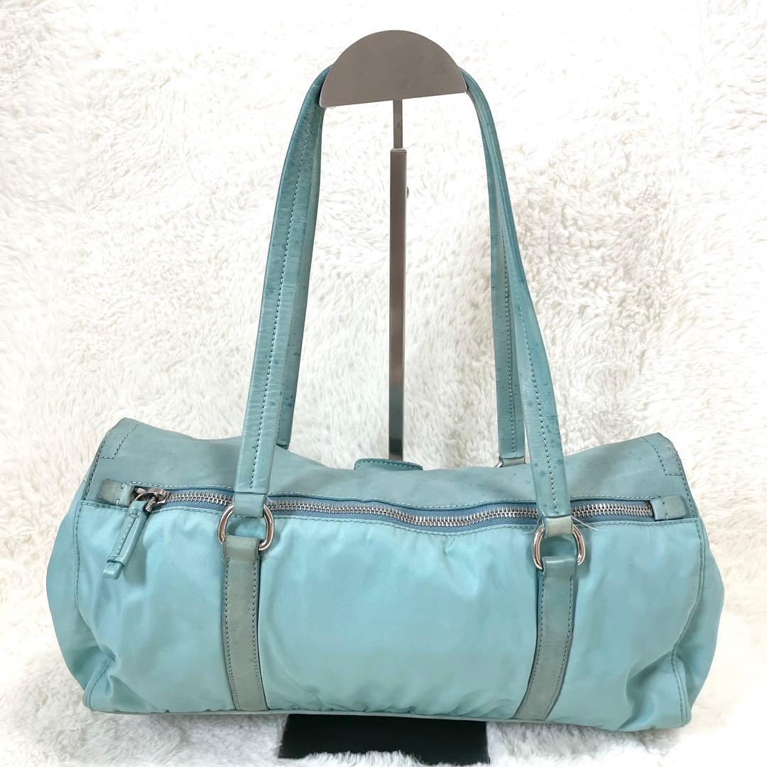 【極希少★】プラダ ハンドバッグ アニス ポコノ anice 三角ロゴ プレート