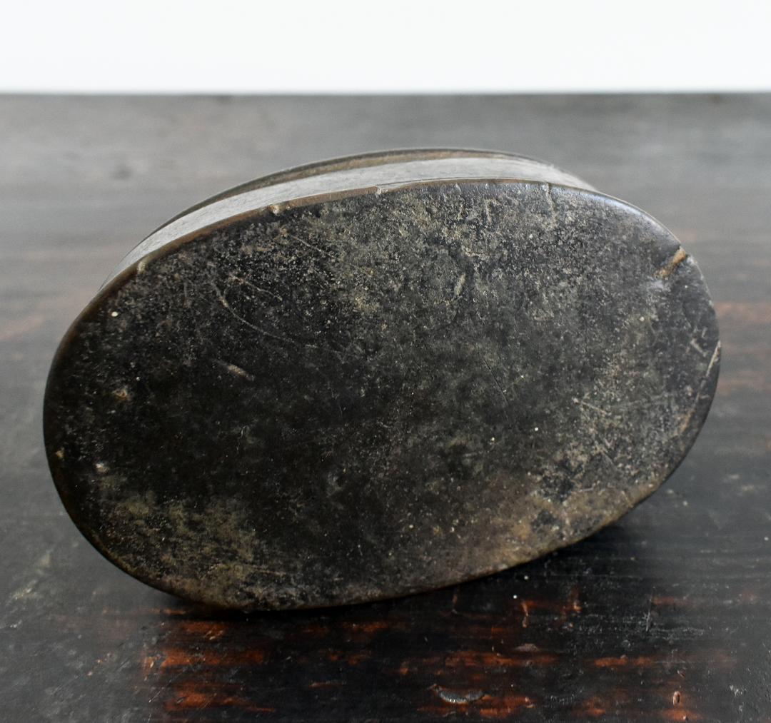 タイ北部ラーンナー美術 19世紀 青銅製 蓋付蒟醤容器 ケース/古銅/民藝/民芸