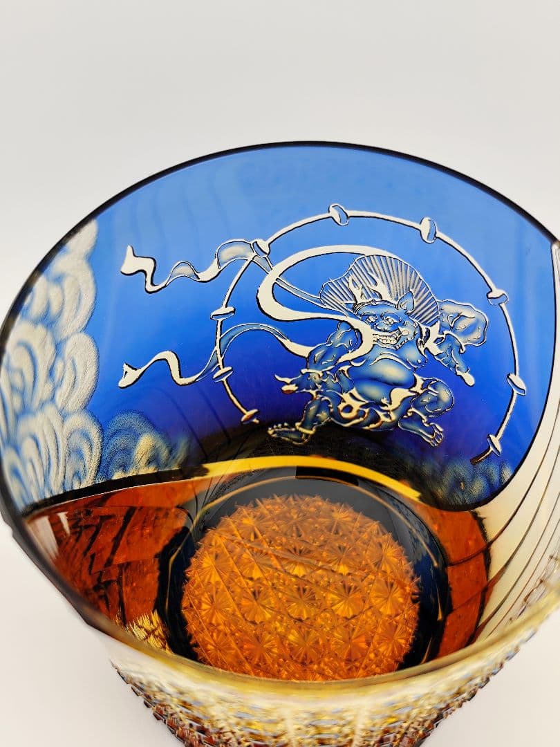 最上位作☆但野英芳☆江戸切子『雷神』ロックグラス（切子 江戸切子