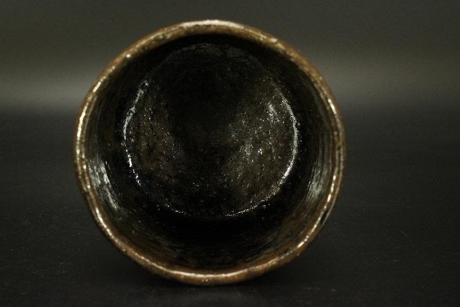 茶道具 うぐいす窯 瀬戸釉 筒茶碗 お稽古用(A515)