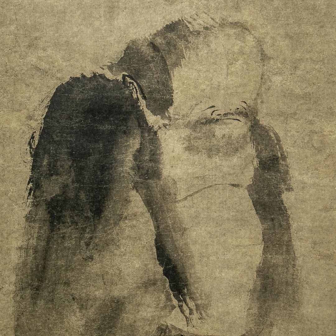 掛軸-1689　宋　梁楷　溌墨仙人図　二玄社　印刷工芸作品　国立故宮博物館