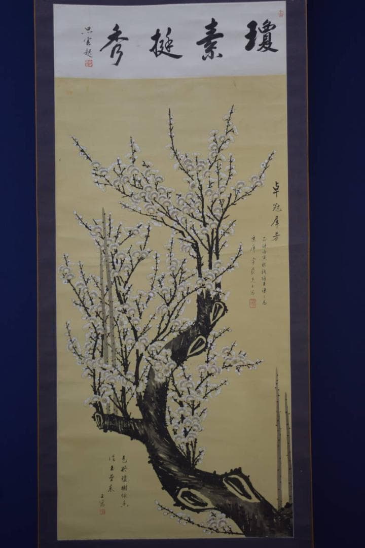 不詳/作者不詳/白梅画賛/布袋屋掛軸HE-801