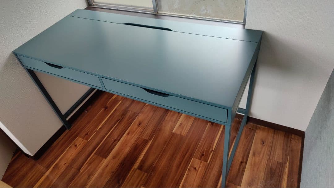 【配送不可、現地引取のみ】IKEA デスク ALEX グレーターコイズ