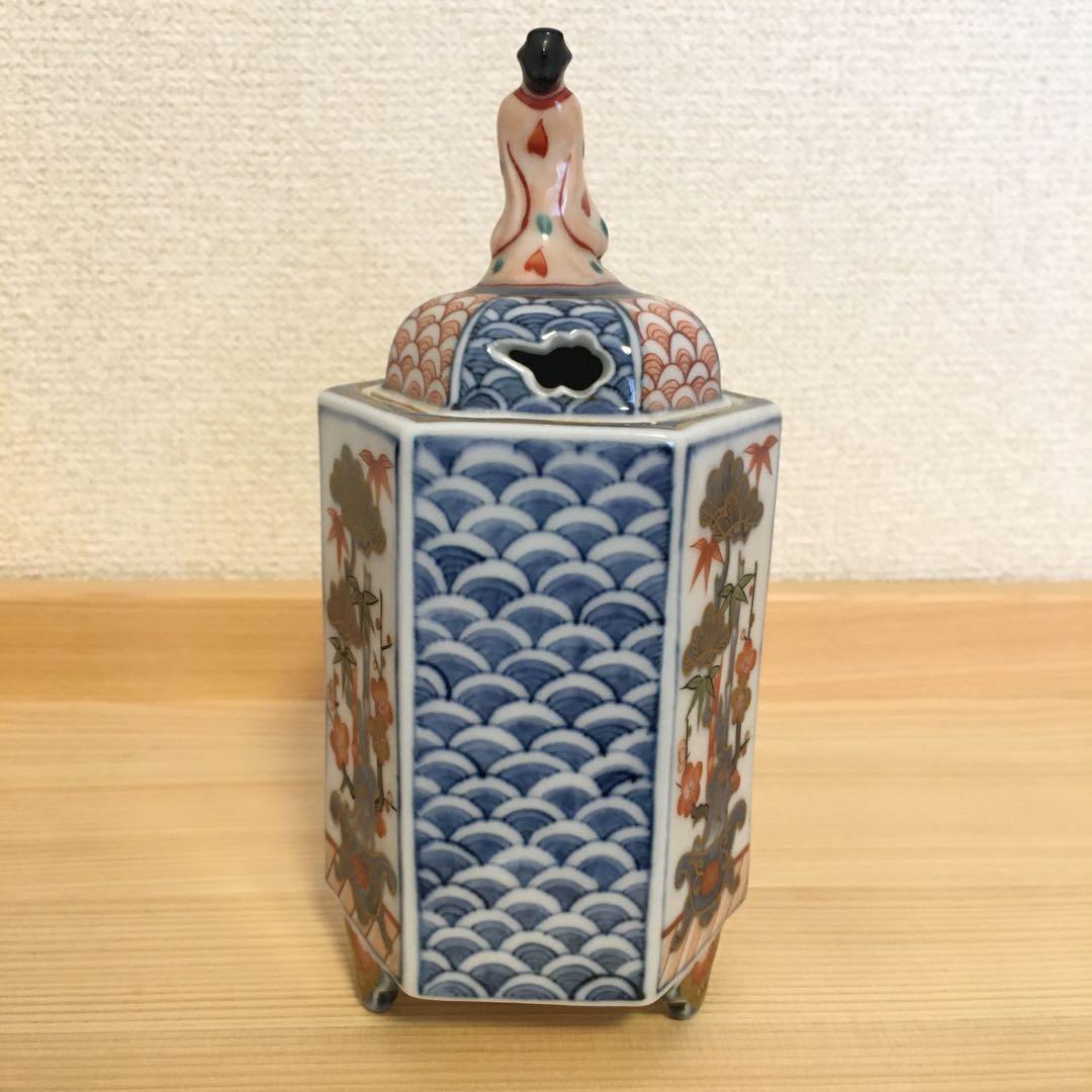 香炉・伊万里・福右衛門（作家本人作）献上手染錦