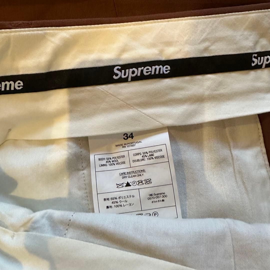 超希少サイズ❗️Supreme ブラウン pleated trouser 34