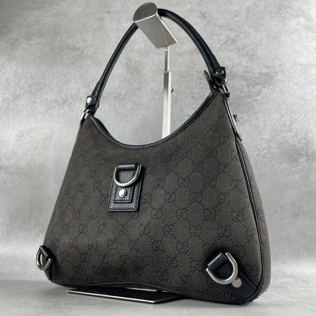 美品 GUCCI ワンショルダーバッグ GG キャンバス レザー アビー