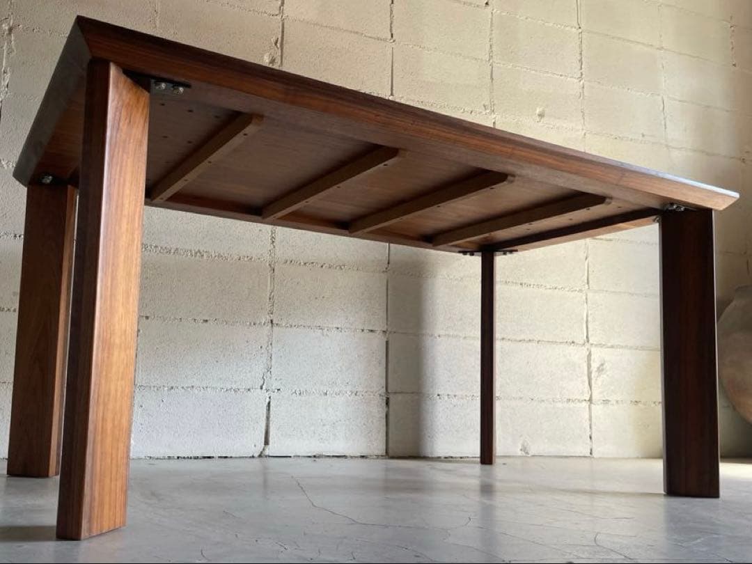 ウォールナット 無垢材　150 ダイニングテーブル　木脚　国産メーカー