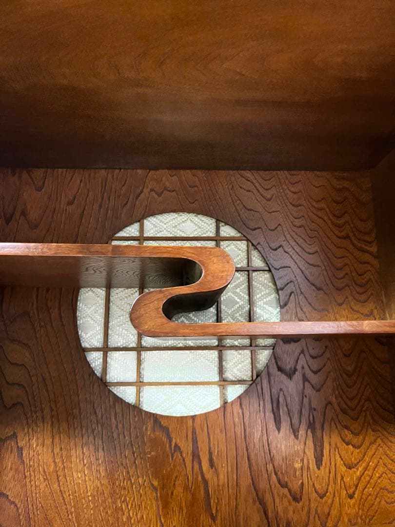 茶箪笥 欅 ケヤキ 和風収納棚 ガラス扉付き アンティーク風 高さ約150㎝