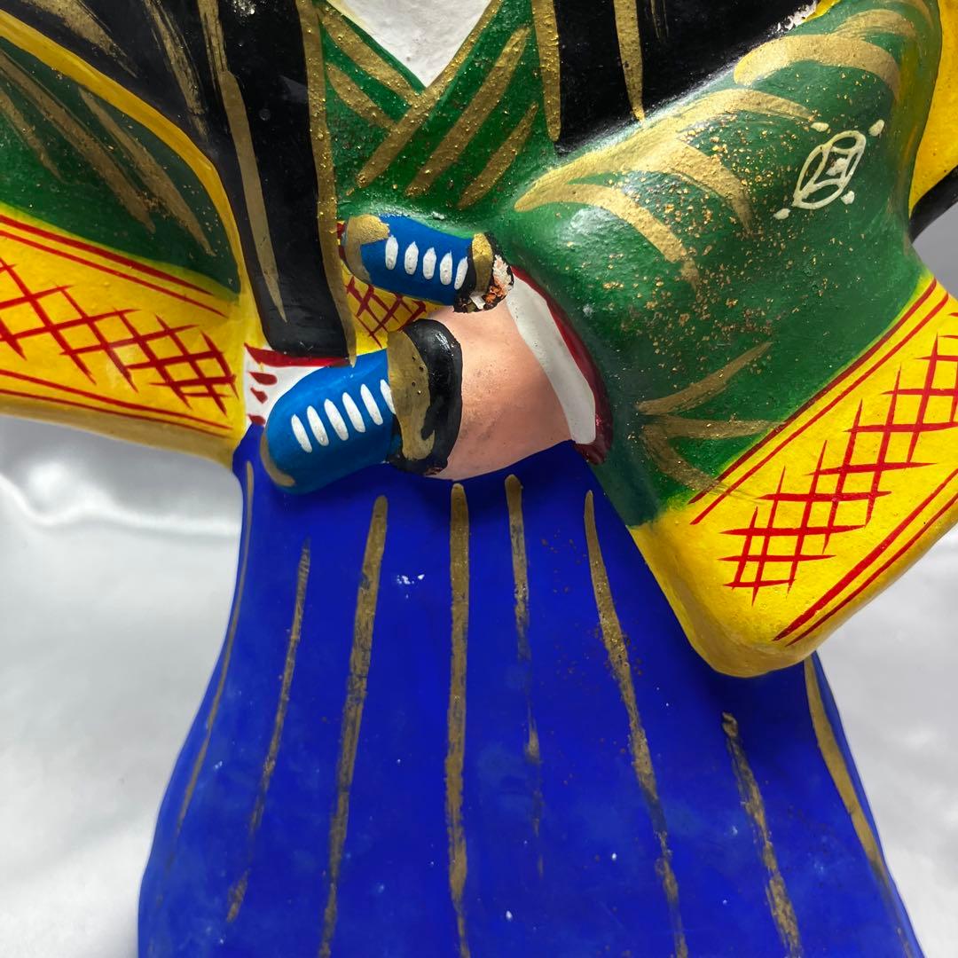 昭和31年作】 郷土玩具 土人形 高砂 2体セット 縁起物 尉と姥 夫婦円満