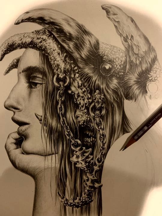 鉛筆画「鴉」2021年作製 - メルカリ