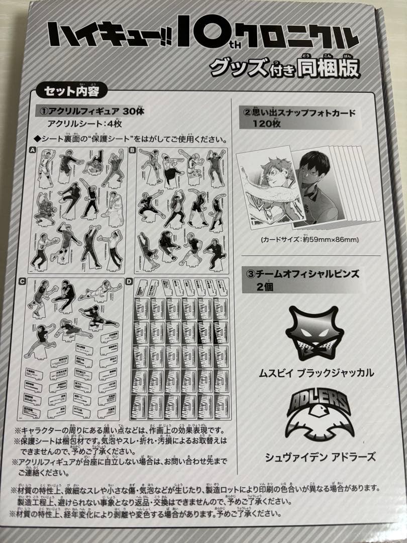 ハイキュー!! 10th クロニクル アクリルスタンド ピンバッジ