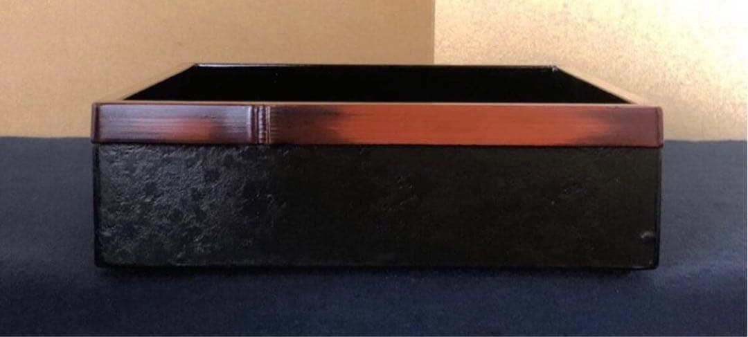 《レ》竹塗 五段重 重箱 替蓋付 木製漆器 木箱　251113え1