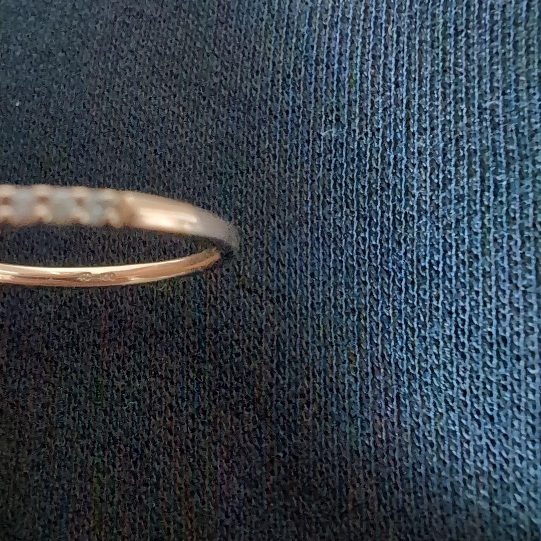 4℃ K10 ダイヤモンド ピンキーリングハーフエタニティ