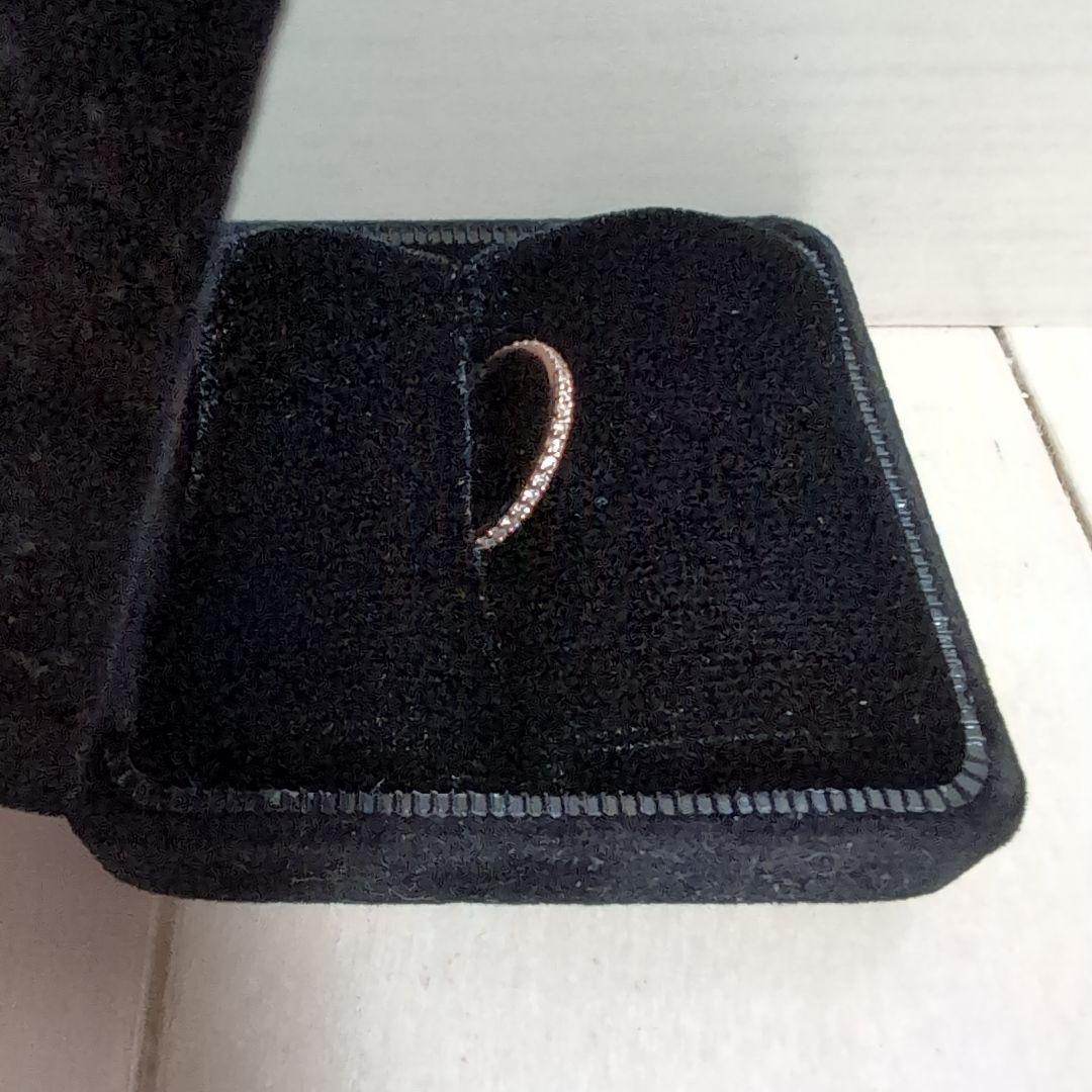 4℃ K10 ダイヤモンド ピンキーリングハーフエタニティ