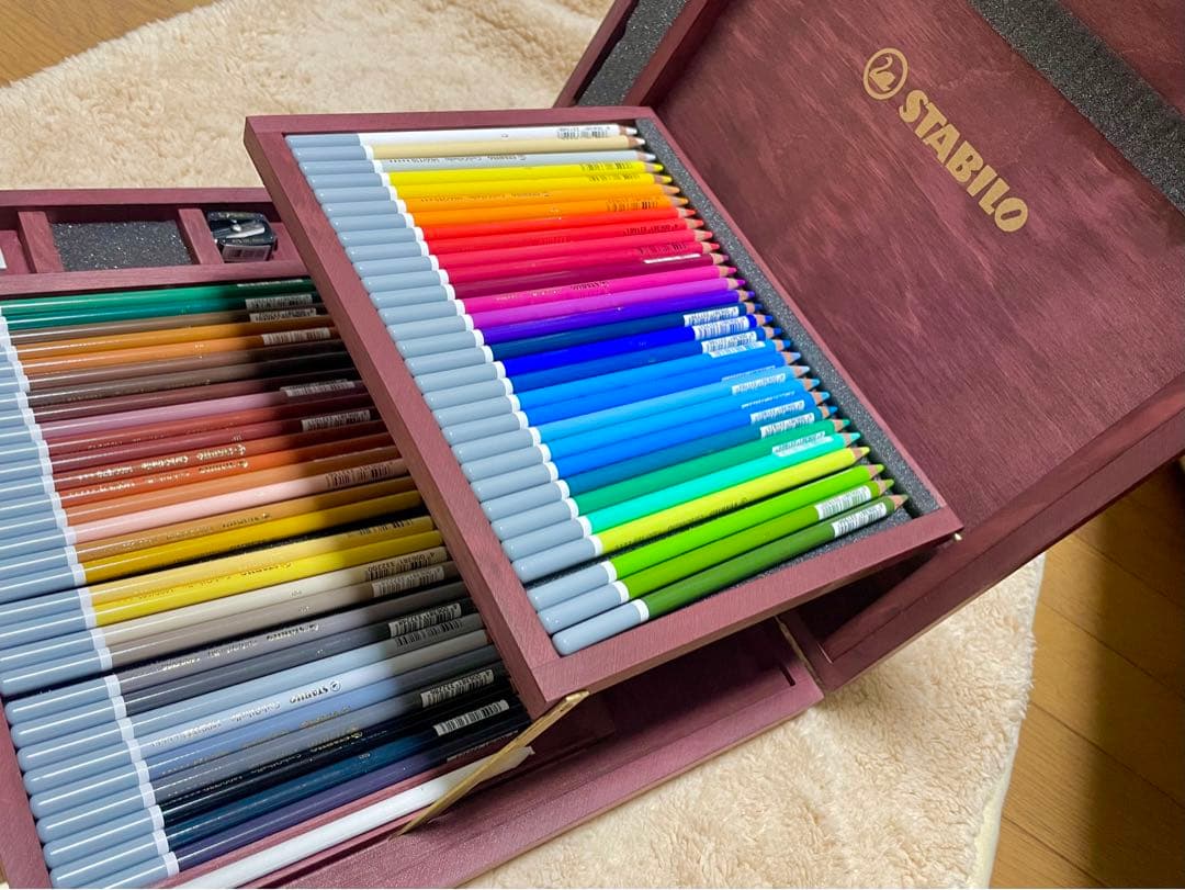 もち STABILO スタビロ 水彩色鉛筆 60色セット ウッドケース