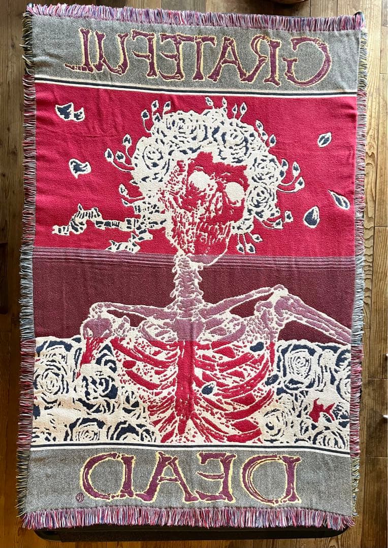 サイケ　90年代　グレイトフルデッド　スカル&ローゼス　コットンブランケット