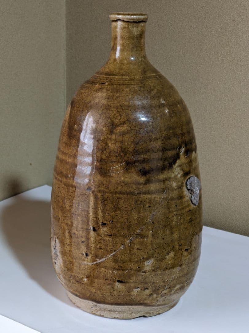 ♦古瀬戸 酒器 灰釉徳利 江戸時代初期〜桃山時代 一輪挿し 花器 骨董品
