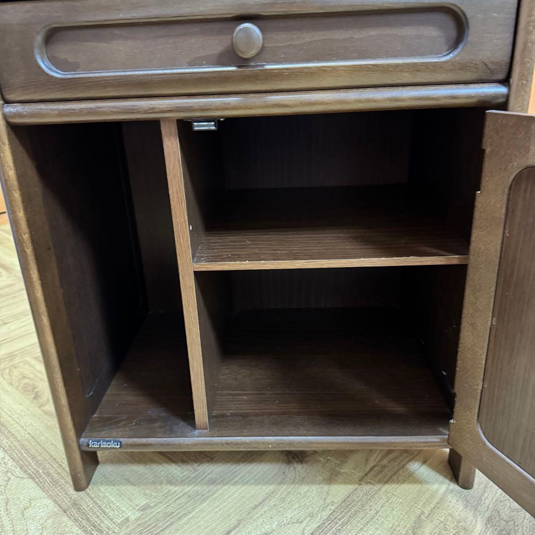 karimoku カリモク 電話台 コンセント付 キャビネット オールドカリモク