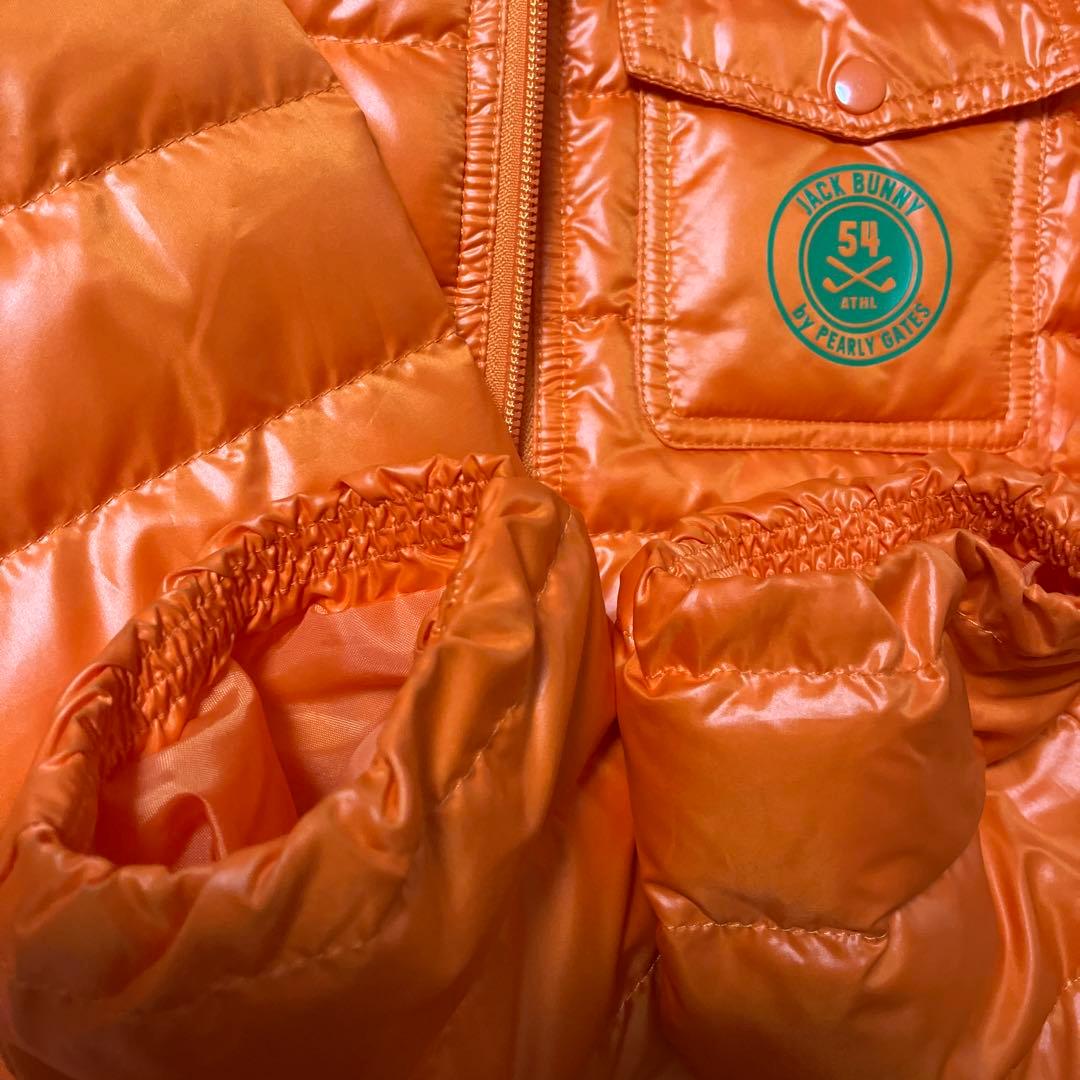 美品・ジャックバニーオレンジ ダウンジャケット フロントポケット付き